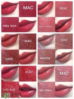 mac子弹头试色图片 mac子弹头口红色号大全