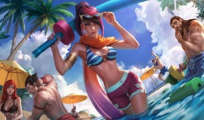 ​7-1测试服：泳池派对原画 剑姬拿得是什么棒？（污）