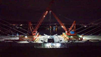 成功“牵手”!潮汕环线高速京灶大桥主桥顺利合龙