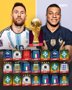 ​ESPN列历届世界杯冠军：巴西5次捧杯，阿根廷法国各2次夺冠