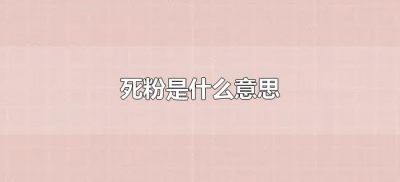 ​死粉是什么意思（死粉丝的意思是什么）