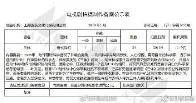 ​三体将拍电视剧？预计9月开拍共24集