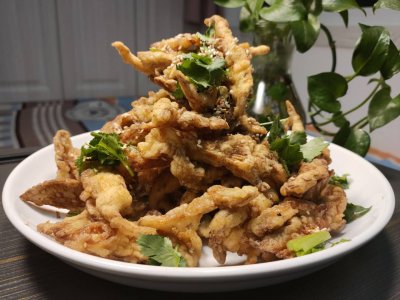 ​干炸蘑菇好吃有窍门，二十年老厨师教你正确做法，香酥又可口