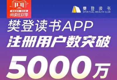 ​樊登读书APP注册用户突破5000万 让更多人爱上阅读