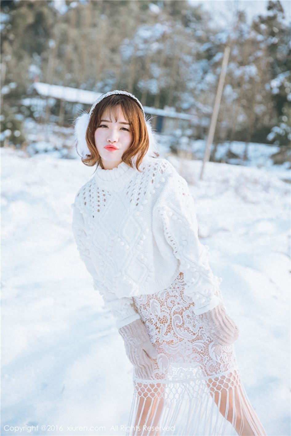 极品甜美嫩模徐cake冰天雪地唯美摄影