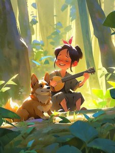 ​超级治愈的插画头像|音乐少女