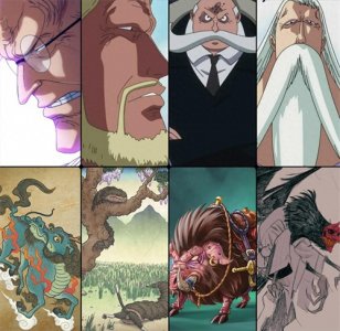 ​海贼王1110话：五老星果实全公开，全是稀有幻兽种，真百兽海贼团