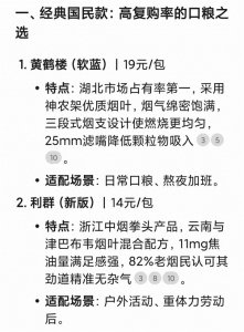 ​Deepseek盘点：烟民们好抽不贵的10种香烟，最贵才20元