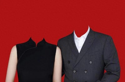 ​各种风格的结婚登记照服装PS合成素材