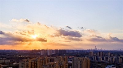 ​通透的蓝天过后，北京绚丽晚霞上线！