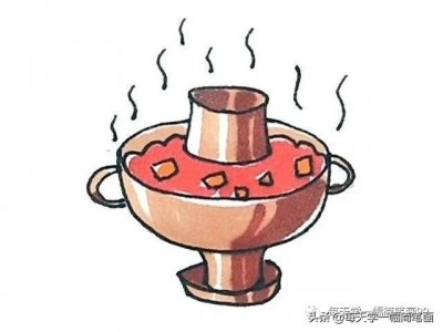 ​每天学一幅简笔画--简单七步画出火锅简笔画步骤图解教程