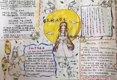 ​中秋节主题手抄报，简单又好看，看完就会画